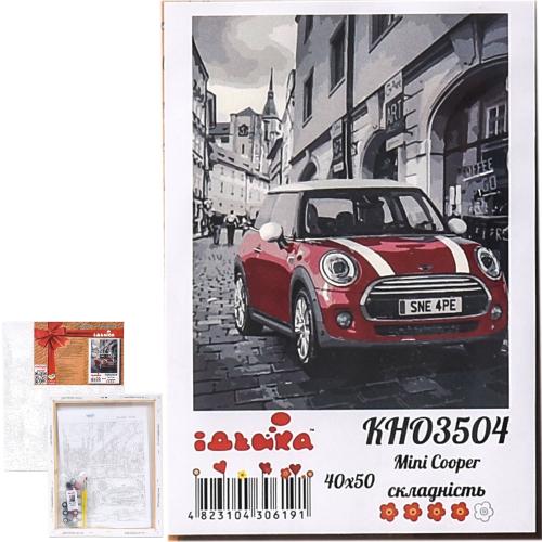 Набор для росписи по номерам "Mini Cooper", 40х50 см, ID-KHO3504 Набор для росписи по номерам "Mini Cooper", 40х50 см, ID-KHO3504