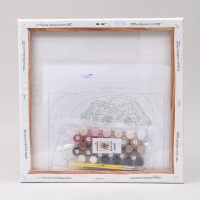 Набор для росписи по номерам "Пушистый щенок", 40х40 см, ID-KHO4116