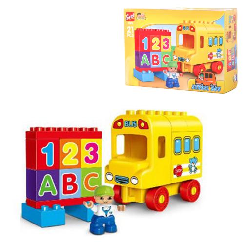 Конструктор "Школьный автобус", 21 деталь, 1023-1