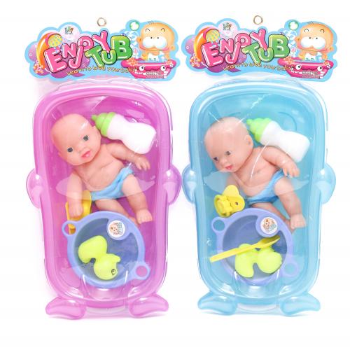 Пупс 17 см, ванна 30 см, 2 види, в слюді, 669-338B1
