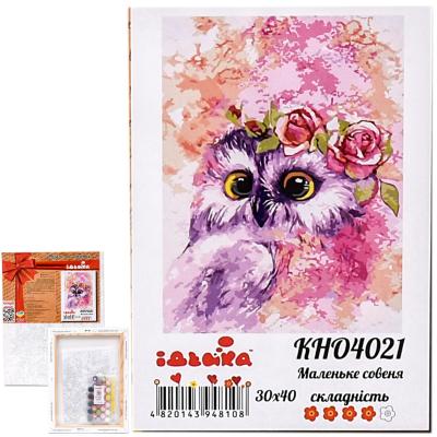 Набор для росписи по номерам "Маленький совёнок", 30х40 см, ID-KHO4021