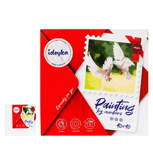 Набор для росписи по номерам "Белые голуби", 40х40 см, ID-KHO4149