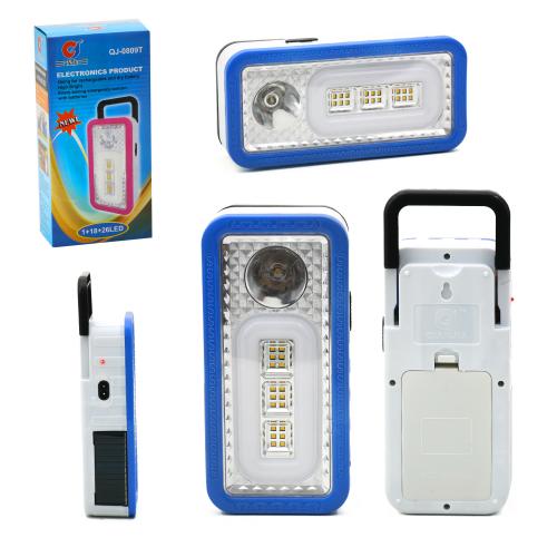 Ліхтар QJ-0809T світлодіодний акумуляторний 1+18+26 LED із сонячною панеллю портативний, 99341