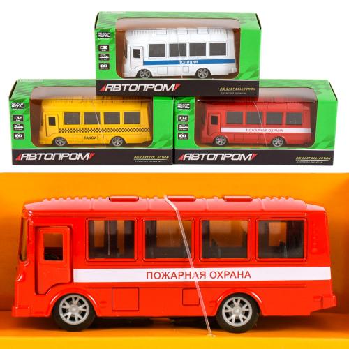 Автобус "АВТОПРОМ", металл, микс цветов, в кор-ке, 7T-3273
