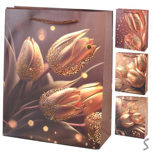 Пакет подарунковий паперовий M "Tulips" 26*32*10см, R34714-M