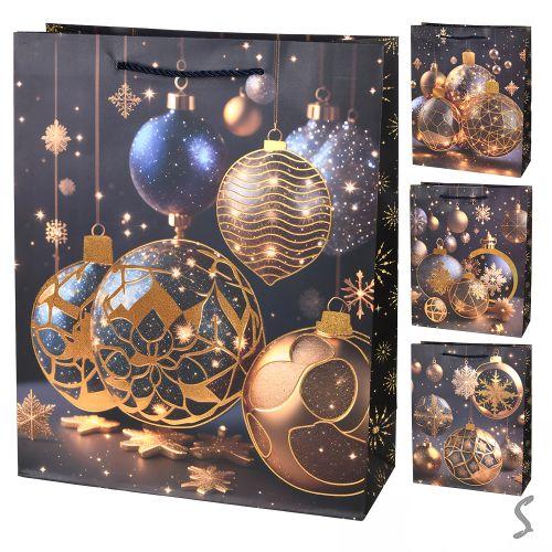 Пакет новорічний паперовий M "New Year's toys" 26*32*10см, R34758-M