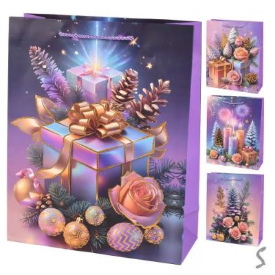 Пакет новорічний паперовий M "Merry Christmas" 26*32*10см