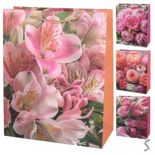 Пакет подарунковий паперовий M "Flowers" 26*32*12см, R34813-M