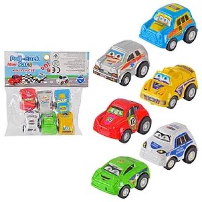 Машини набір інерц 6 кольорів машинок в комплекті, пакет