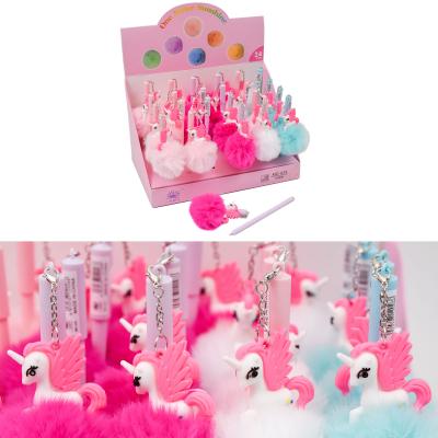 Ручка "Мех-Единорог", шариковая, синяя, 24 шт. (цена за штуку), LK-MD-028