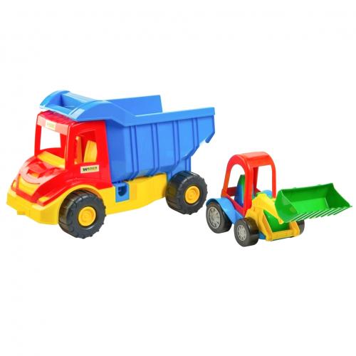 Грузовик, с трактором, в сетке, 39219