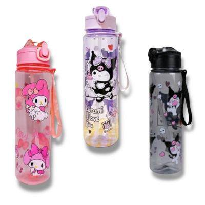 Пляшка Куромі Кітті, 600 мл, пластик з трубочкою