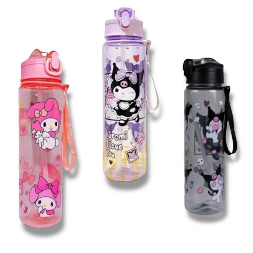 Пляшка Куромі Кітті, 600 мл, пластик з трубочкою, 25-62-MIX