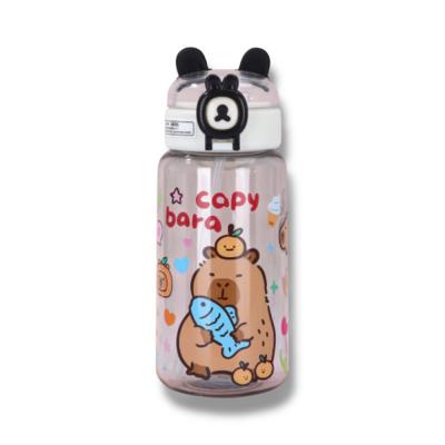 Пляшка КАПІБАРА, 600 мл, пластик з трубочкою