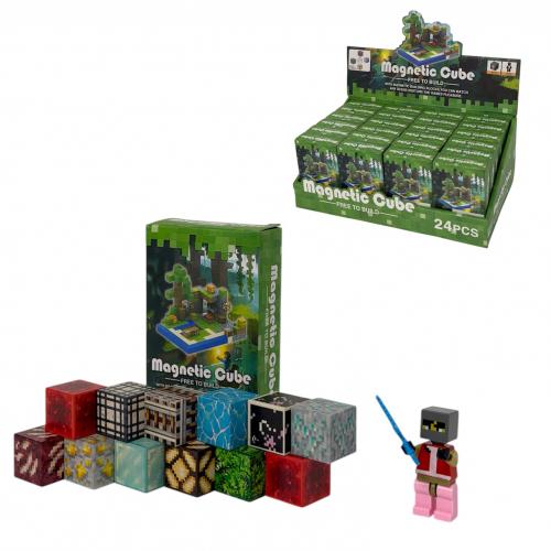 Конструктор магнітний Minecraft ( 12 дет. + персонаж), 0701-1