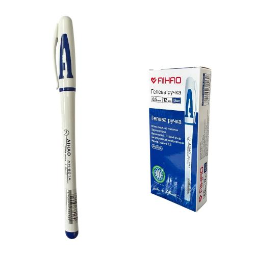 Ручка AIHAO, гелева синя, AH-801A-BLUE