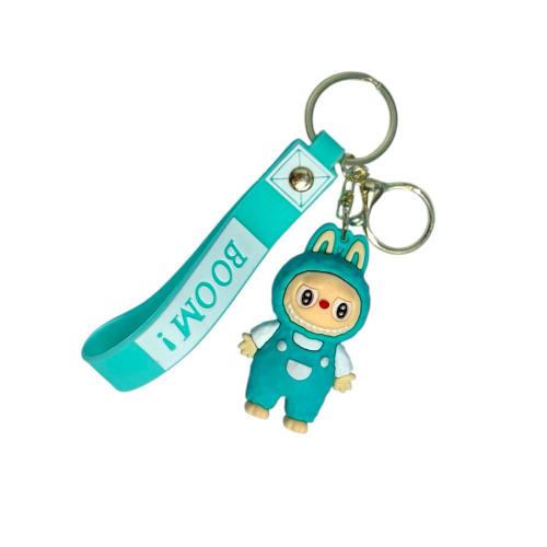 Брелок "LABUBU" помаранчевий зі стрічкою, гумовий, LA-150-2