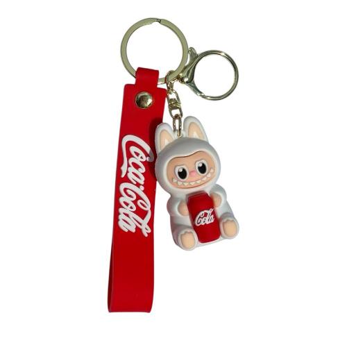 Брелок "LABUBU" помаранчевий зі стрічкою, гумовий, LA-150-3