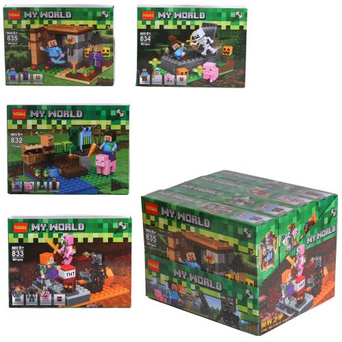 Конструктор Minecraft, от 73 дет., в кор-ке (мал.), 832-835