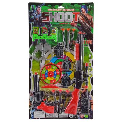 Військовий набір автомат + пістолет, 6 снарядів на присосці, наручники, мішень, планш. 63*35*4 см