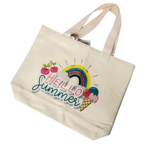 Шопер "HELLO SUMMER" БЕЖЕВИЙ 44х35х10см, 9130