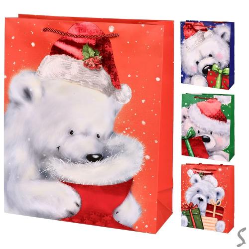 Пакет новорічний паперовий M "Bear" 26*32*10.5 см, R98391-M