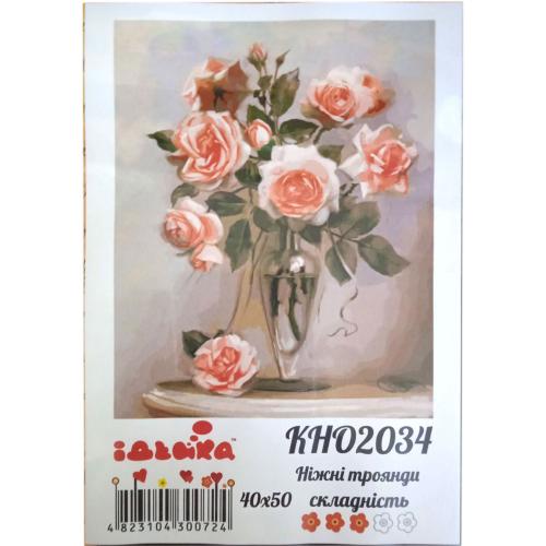 Набор для росписи по номерам "Хрупкие розы", 40х50 см, ID-KHO2034