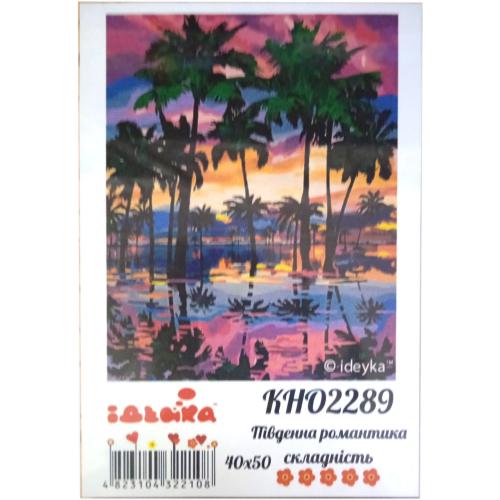 Набор для росписи по номерам "Райский вечер", 40х40 см, ID-KHO2289 Набор для росписи по номерам "Райский вечер", 40х40 см, ID-KHO2289