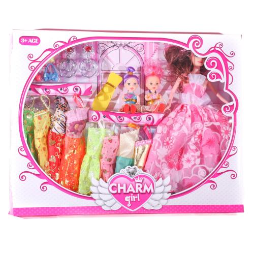 Лялька з нарядами, 28 см, 2 лялечки 10 см, аксесуари, в кор-ці, 092A Лялька з нарядами, 28 см, 2 лялечки 10 см, аксесуари, в кор-ці, 092A