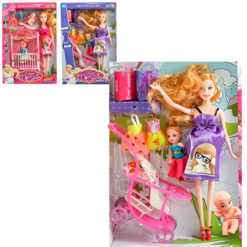 Лялька 28 см, вагітна, маля 10 см, 2 види, в кор-ці, 5102