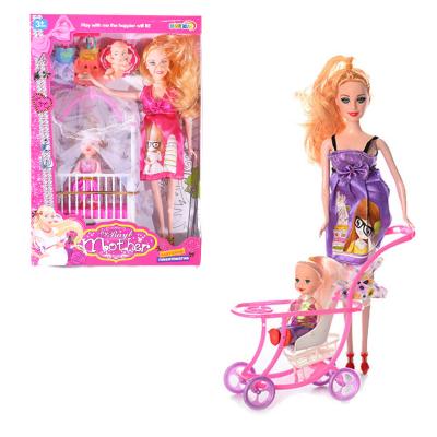 Лялька 28 см, вагітна, маля 10 см, 2 види, в кор-ці, 5102