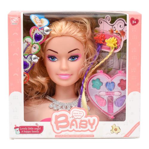 Кукла - голова, для причесок и макияжа, 7155-3 Кукла - голова, для причесок и макияжа, 7155-3