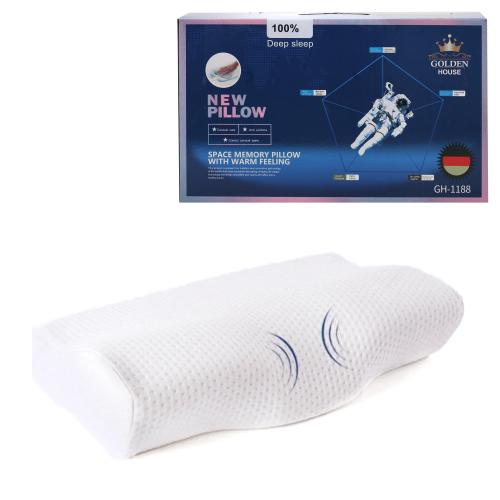 Ортопедична подушка з ефектом пам'яті прямокутна з наволочкою 50х30 см Golden House, GH1188 Ортопедична подушка з ефектом пам'яті прямокутна з наволочкою 50х30 см Golden House, GH1188