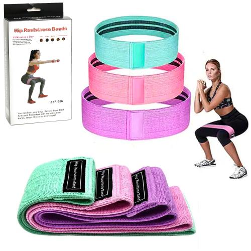 Еспандер-гумка для фітнес тренувань, набір з 3-х штук у мішечку Hip Resistance Bands ZXF-386, HSM-50209 Еспандер-гумка для фітнес тренувань, набір з 3-х штук у мішечку Hip Resistance Bands ZXF-386, HSM-50209