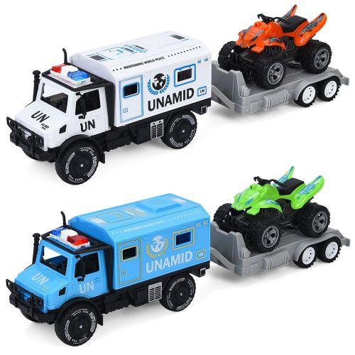 Трейлер з причепом інерц, 35см, квадроцикл, 2 кольори, у пакеті, 1893-61