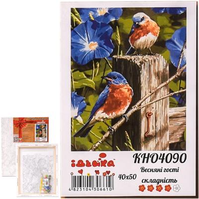Набор для росписи по номерам "Весенние гости", 40х50 см, ID-KHO4090