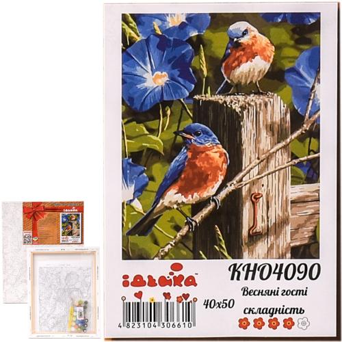 Набор для росписи по номерам "Весенние гости", 40х50 см, ID-KHO4090