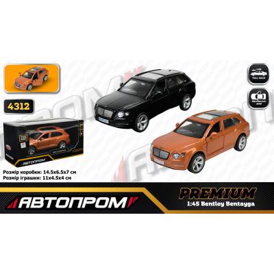 Машина АВТОПРОМ 1:45 BENTLEY BENTAYGA, 2 кольори, відк.двері, короб