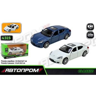 Машина АВТОПРОМ 1:43 PORSCHE, 2 кольори, відк.двері, короб.