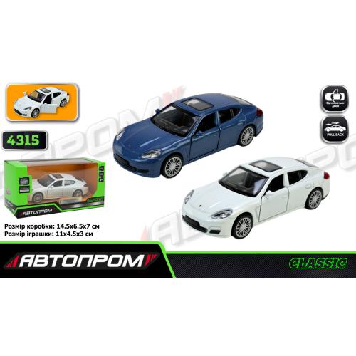 Машина АВТОПРОМ 1:43 PORSCHE, 2 кольори, відк.двері, короб., AP4315 Машина АВТОПРОМ 1:43 PORSCHE, 2 кольори, відк.двері, короб., AP4315