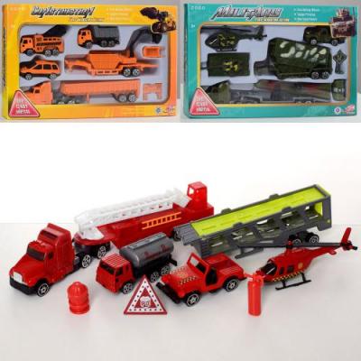 Набор транспорта, металл, 3 вида, в кор-ке, 630PCMF