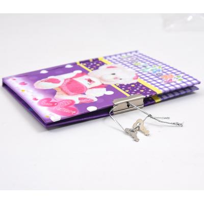 Блокнот "Мишка", на замочке, А6, микс цветов, в пакете (цена за штуку), SAT-0608