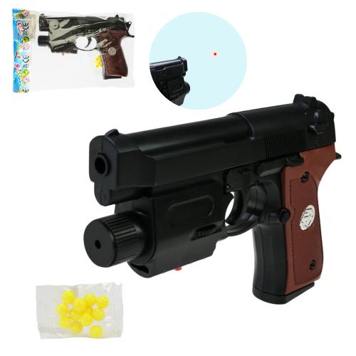 Пістолет батар., лазер, кульки, пакет 15*10*3см	, 757-1