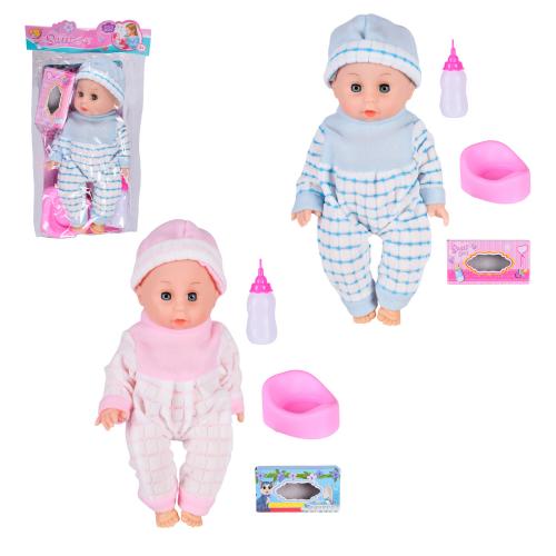 Пупс функц батар. мікс 2 види, муз. пьє, пісяє, плаче сльозами. аксес пакет 46*10*24см, 999-5-72