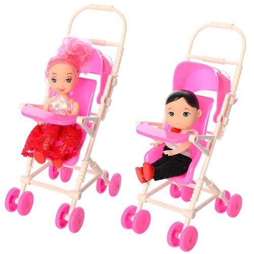 Кукла в коляске, 2 вида, в кульке, V4AB Кукла в коляске, 2 вида, в кульке, V4AB