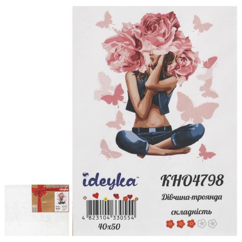 Набор для росписи номеров. "Девушка-роза" 40х50см, ID-KHO4798