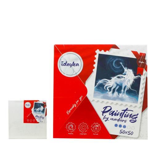 Набор для росписи номеров. "Белый единорог" 50х50см, ID-KHO5037