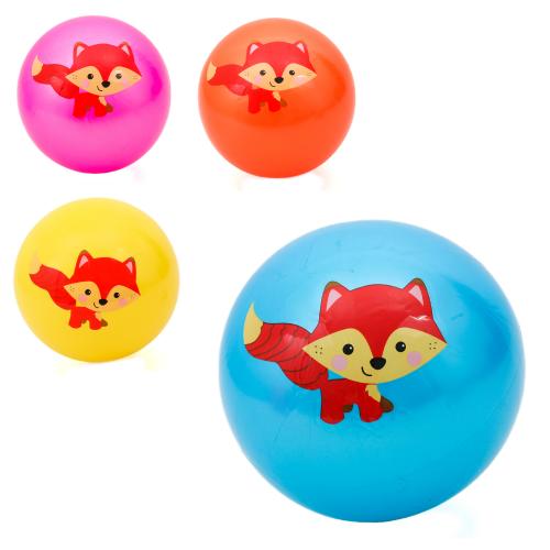 М'яч дитячий 9 дюймів, малюнок (лисичка), 60г, 4 кольори, MS 3512