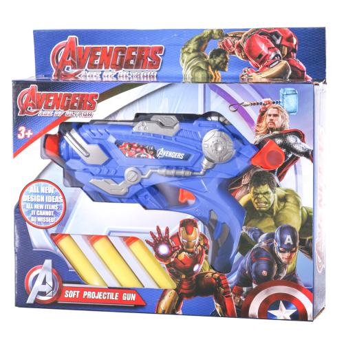 Пистолет, поролл.пули, 4 вида, в кор-ке, Q02-1-2-3-4