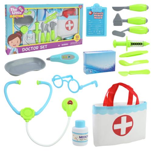 Набір лікаря, шприц, стетоскоп, сумка, аксес короб. 55*30*6, D1502C